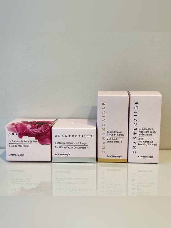 Chantecaille Other - Chantecaille High End Skincare Travel Set with Natural Straw Tote Bag